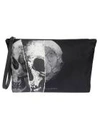 ALEXANDER MCQUEEN Alexander McQueen Torn Skull Printed Zip Pouch
