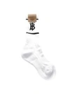 BURBERRY Burberry White And Black Blend Cotton Socks With Logo