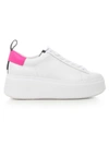 Ash Neon Heel Platform Sneakers In White Pink Black