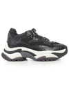 Ash Chunky Low Top Sneakers In Black Mesh Black
