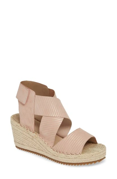 Eileen Fisher 'willow' Espadrille Wedge Sandal In Blush Leather