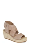 Eileen Fisher 'willow' Espadrille Wedge Sandal In Oyster/ Oyster Leather