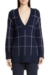 ST JOHN WINDOWPANE TUNIC SWEATER,K50X051