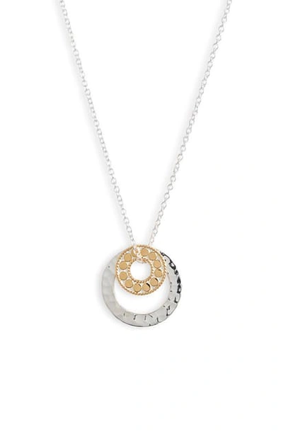 Anna Beck Hammered Double Circle Necklace In Gold/ Silver