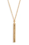 ANNA BECK LONG VERTICAL BAR CHARITY PENDANT NECKLACE,4276N-GLD
