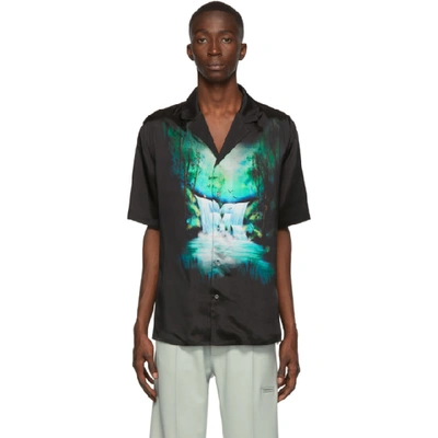 Off-white Waterfall-print Short-sleeved Shirt In Multicolor