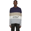 OFF-WHITE OFF-WHITE BLUE AND BLACK LOGO SWEATER