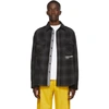 OFF-WHITE SSENSE EXCLUSIVE BLACK QUOTE FLANNEL SHIRT