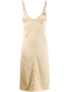 BOTTEGA VENETA SATIN KNOT FITTED DRESS