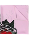 VALENTINO FLORAL-PRINT SILK NECK SCARF