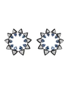 NIKOS KOULIS V 18K WHITE GOLD DIAMOND & SAPPHIRE SUN EARRINGS,PROD150810174