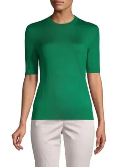 Dolce & Gabbana Cashmere & Silk Pullover In Green