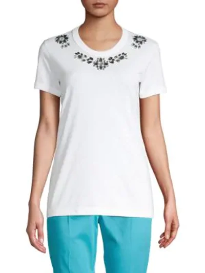 Dolce & Gabbana Crystal Embellished T-shirt In White