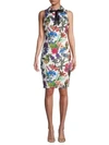 ALEXIA ADMOR Bow-Tie Floral Sheath Dress