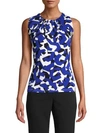 CALVIN KLEIN COLLECTION Printed Pleated Neck Tank