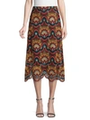 VALENTINO EMBROIDERED MIDI SKIRT,0400011378150