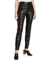 Frame Le Sylvie High-rise Slim-leg Leather Pants In Noir