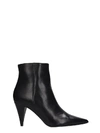 MARC ELLIS HIGH HEELS ANKLE BOOTS IN BLACK LEATHER,11014166