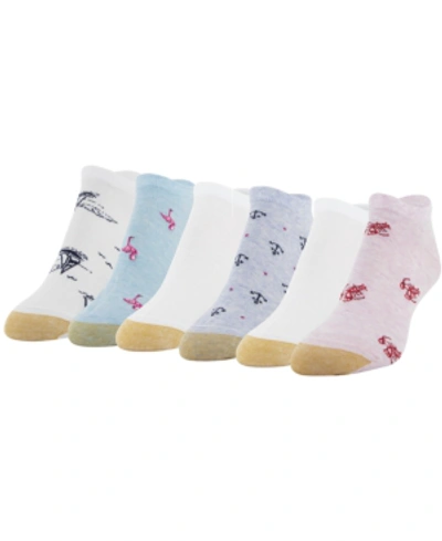 Gold Toe Women's Nautical 6 Pack Sock Liners In Blush