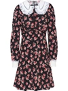 MIU MIU LACE COLLAR FLORAL DRESS