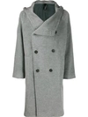 HEVO SALVE HOODED DOUBLE-BREASTED COAT