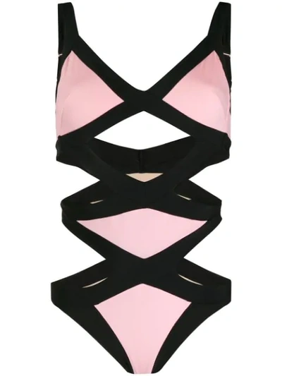 Agent Provocateur Mazzy Swimsuit In Black/pink