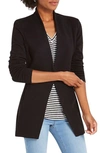 Nic + Zoe Petite Knit Snap-front Jacket In Black Onyx