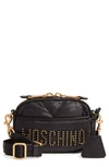 MOSCHINO QUILTED NYLON CROSSBODY BAG,B770182071555