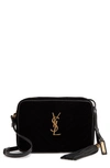 SAINT LAURENT LOU VELVET MATELASSE CAMERA BAG,574494GVOB7