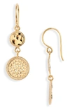 ANNA BECK HAMMERED DOUBLE DROP EARRINGS,ER10022-GLD