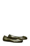 Tory Burch Women's Minnie Double T Travel Leather Ballet Flats In Leccio