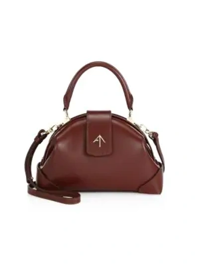 Manu Atelier Demi Leather Dome Top Handle Bag