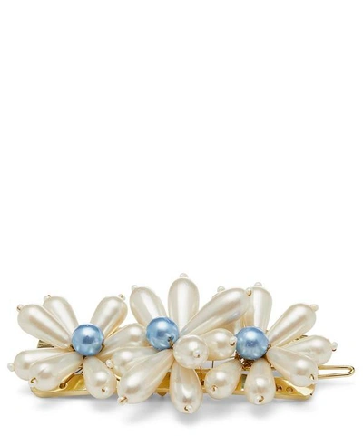 Shrimps Ina Faux Pearl Floral Beaded Barrette Hair Clip In Cream