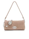 MIU MIU Crystal-Embellished Matelassé Leather Shoulder Bag