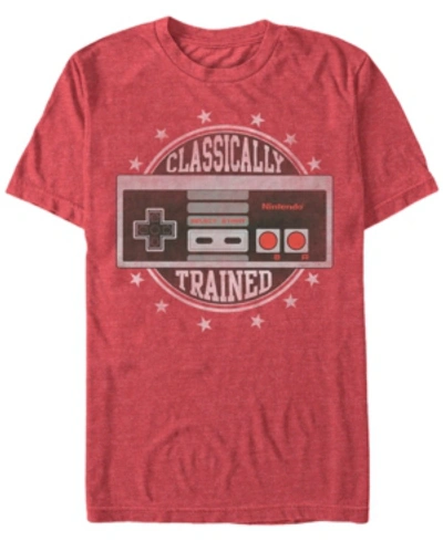 Nintendo Men's Nes Controller Classically Trained Short Sleeve T-shirt In Red Heathe