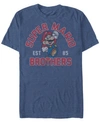 Nintendo Men's Super Mario Brothers Established 1985 Short Sleeve T-shirt In Navy Heath