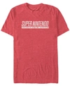 Nintendo Men's Snes Super  Entertainment System Text Short Sleeve T-shirt In Red Heathe