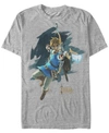 NINTENDO NINTENDO MEN'S LEGEND OF ZELDA BREATH OF THE WIND LINKS JUMP SHOT SHORT SLEEVE T-SHIRT