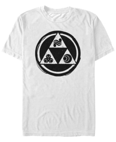 Nintendo Men's Legend Of Zelda Triforce Symbols Short Sleeve T-shirt In White