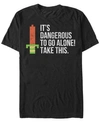 Nintendo Men's Legend Of Zelda It's Dangerous Take This Pixelated Sword Short Sleeve T-shirt In Black