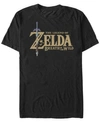 Nintendo Men's Legend Of Zelda Breath Of The Wind Logo Short Sleeve T-shirt In Black