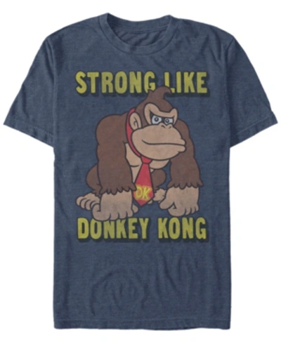 Nintendo Men's Donkey Kong Strong Like Donkey Kong Short Sleeve T-shirt In Navy Heath