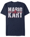 Nintendo Men's Mario Kart Shadowed Logo Short Sleeve T-shirt In Navy