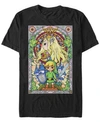 Nintendo Men's Legend Of Zelda Wind Waker Link Regal Glass Short Sleeve T-shirt In Black