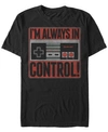 NINTENDO NINTENDO MEN'S NES CONTROLLER I'M ALWAYS IN CONTROL SHORT SLEEVE T-SHIRT