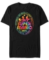 Nintendo Men's Super Mario Rainbow Tie-dye Breaking Bricks Short Sleeve T-shirt In Black