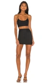 Superdown Janelle Asymmetrical Skirt Set In Black