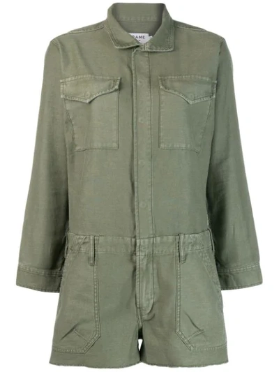 Frame Service Cotton-canvas Playsuit In Military