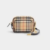BURBERRY Vintage Check Camera Bag in Beige Coated Canvas