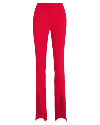 A.l.c Slim-fit Conway Straight-leg Front Slit Pants In Red